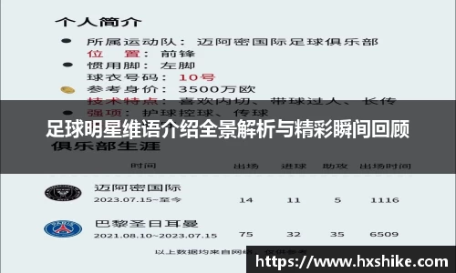 足球明星维语介绍全景解析与精彩瞬间回顾